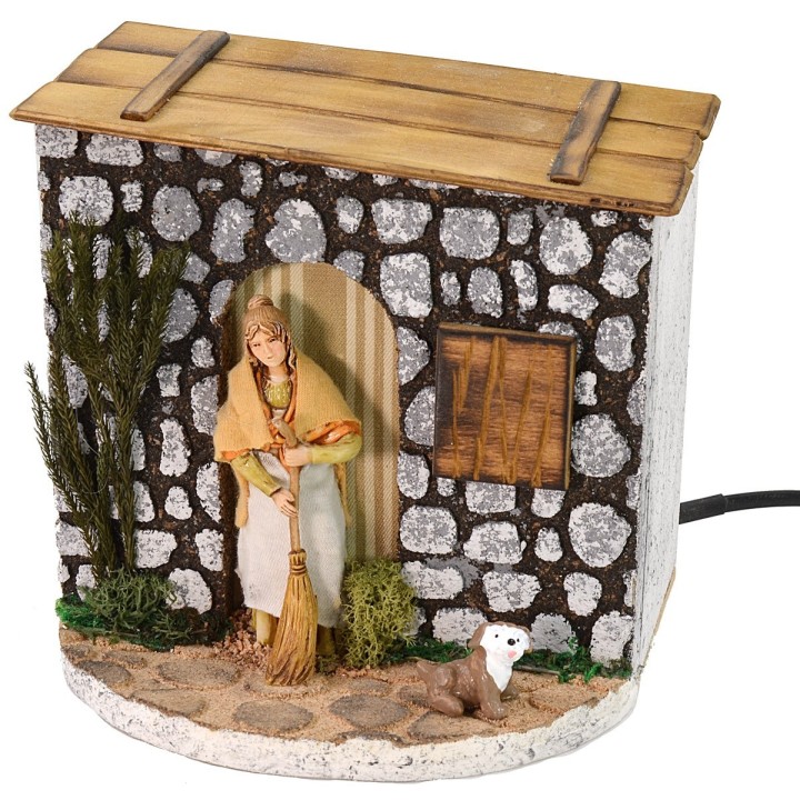 Donna che spazza movimento Landi Moranduzzo 10 cm