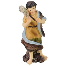 Bambino con agnello in resina serie 9 cm