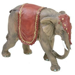 Elefante bardato in resina cm 27,5x9x21 h
