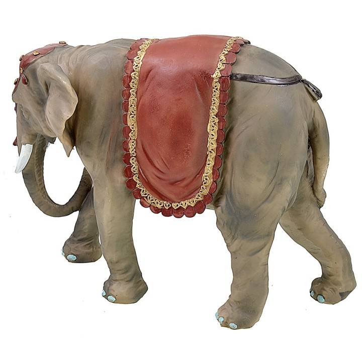 Elefante bardato in resina cm 27,5x9x21 h