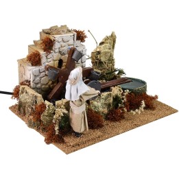 Noria con uomo in stile arabo in movimento cm 26x20x16 h