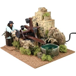 Noria con hombre en movimiento cm 26x20x17 h