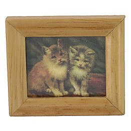 Cuadro con gatos 4x3,5 cm
