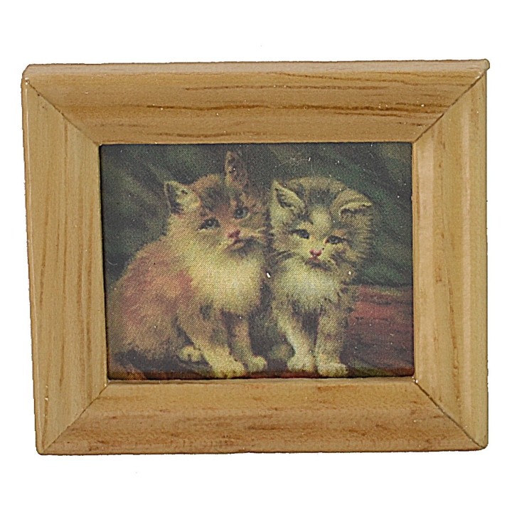 Quadro con gatti 4x3,5 cm