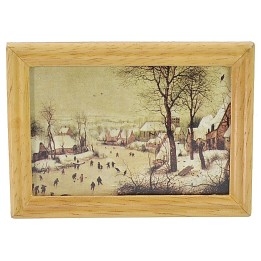 Cuadro con paisaje nevado 7,3x5,2 cm