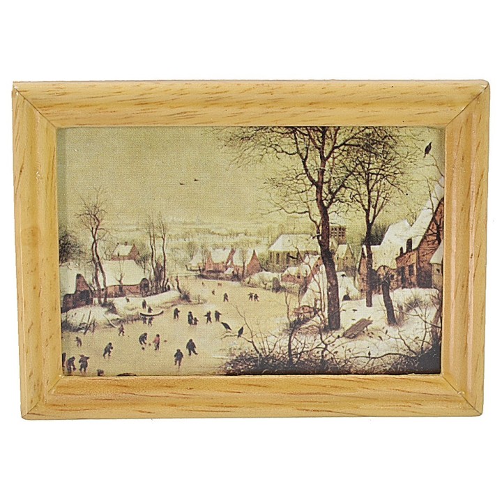 Quadro con paesaggio innevato 7,3x5,2 cm