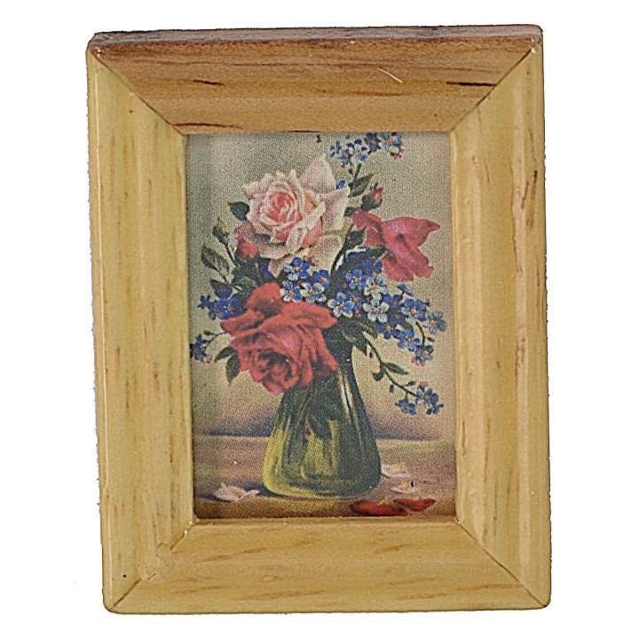 Cuadro con composición de flores 3,2x4,2cm
