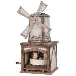 Mulino a vento con macina funzionante cm 15,5x15,5x36 h