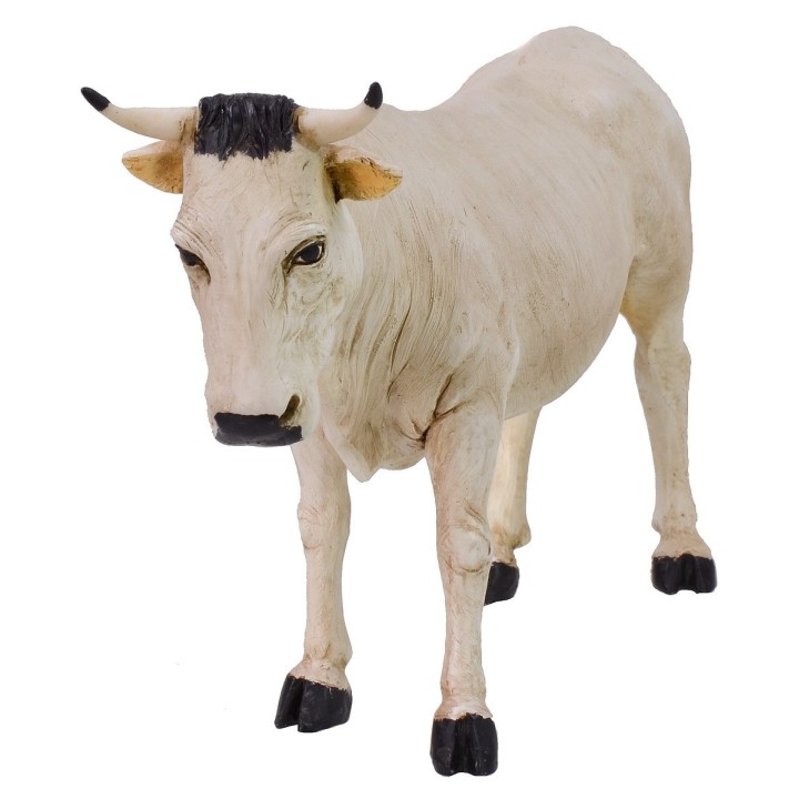 Bue bianco in resina per statue da 30 cm Pigini