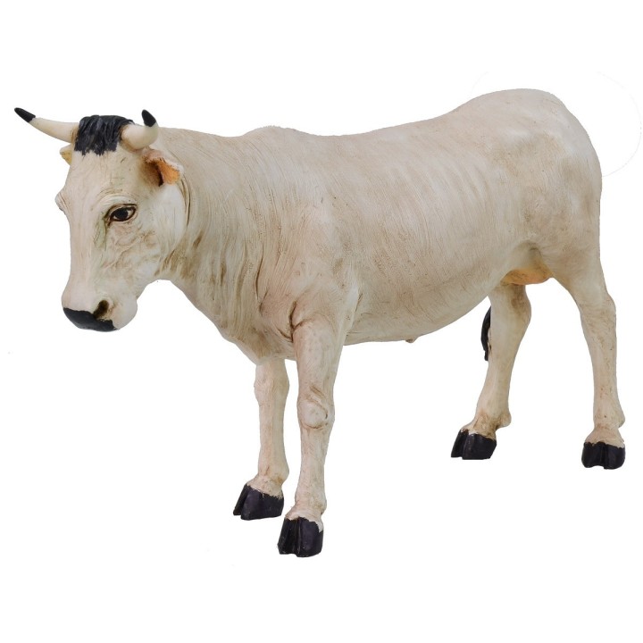 White ox in resin for statues of 30 cm Pigini