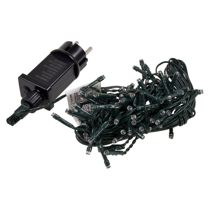 Catena 100 led bianco/blu con giochi di luce per esterno e