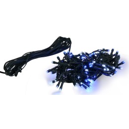 Cadena de 100 luces LED blanco/azul con juegos de luces para