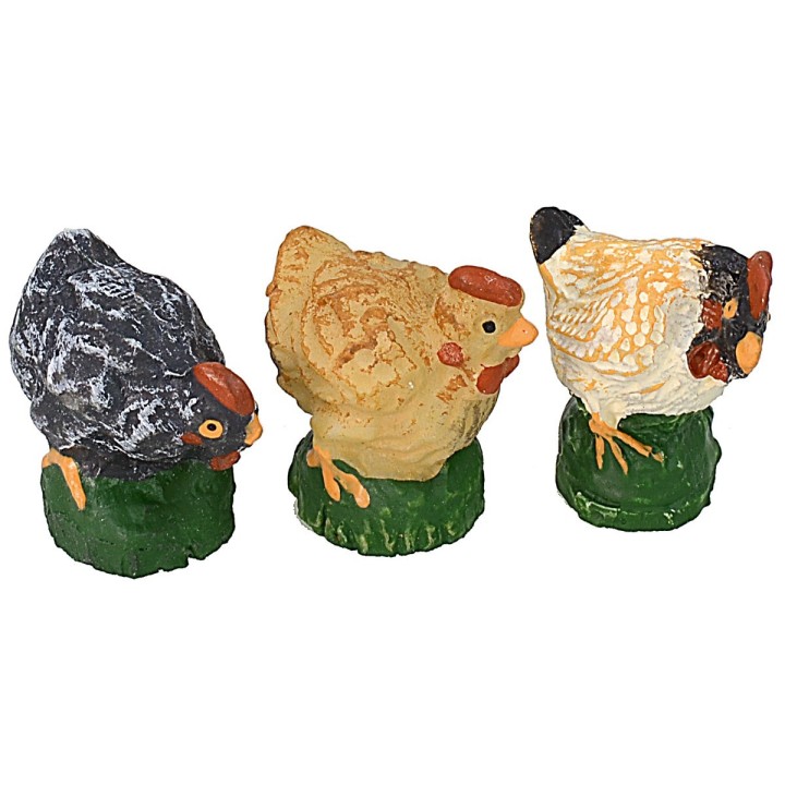 Set 6 gallinacei in resina per statue da 8-10 cm