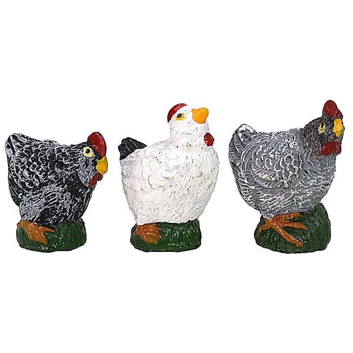 Set 6 gallinacei in resina per statue da 12 cm