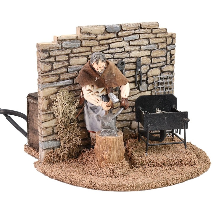 Blacksmith in motion 12 cm Landi Moranduzzo with embers effect