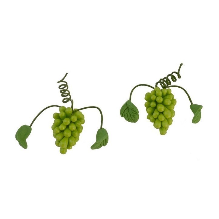 Conjunto de 2 racimos de uvas blancas - Miniatura para pesebre