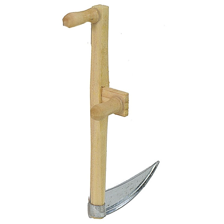 Metal scythe with wooden handle 8 cm