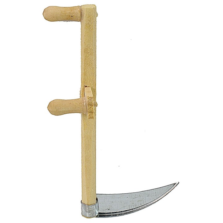 Falce in metallo con manico in legno 8 cm