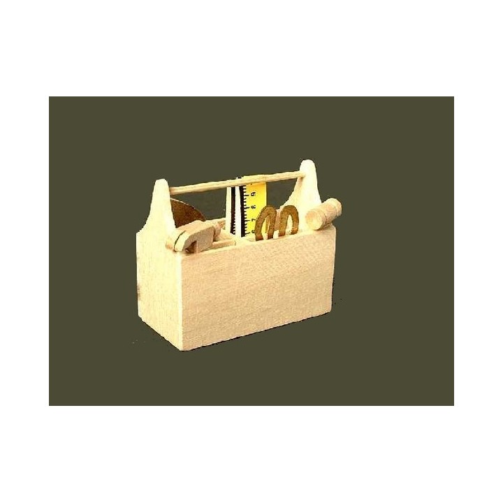 Set of 5 carpenter tools with toolbox