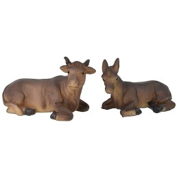 Conjunto de buey y burro de resina para Natividad de 8 cm