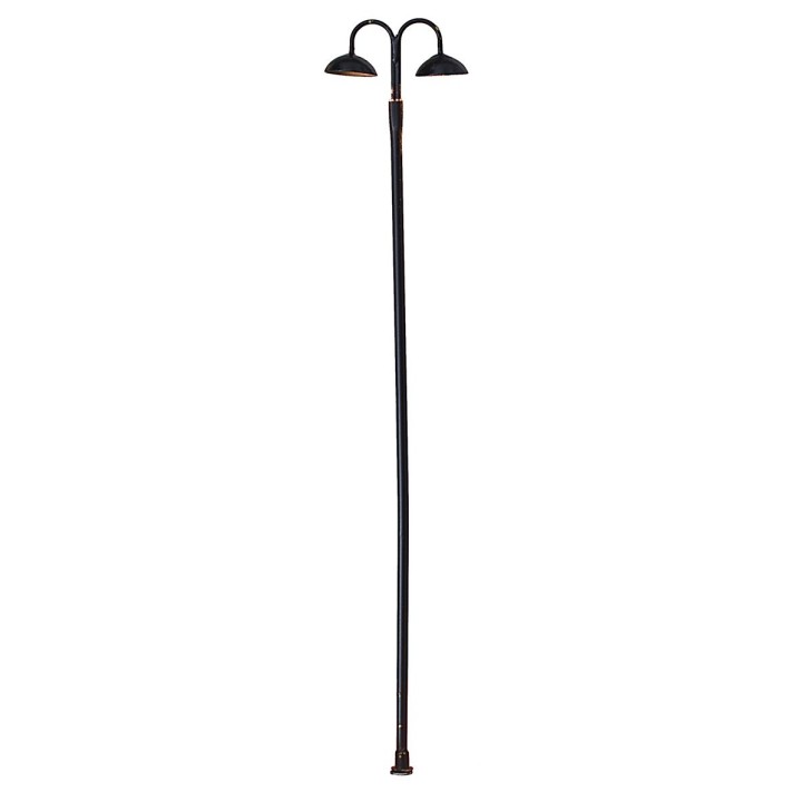 20 cm metal lamppost with two warm white 12V LED light points