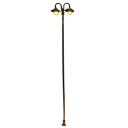 20 cm metal lamppost with two warm white 12V LED light points