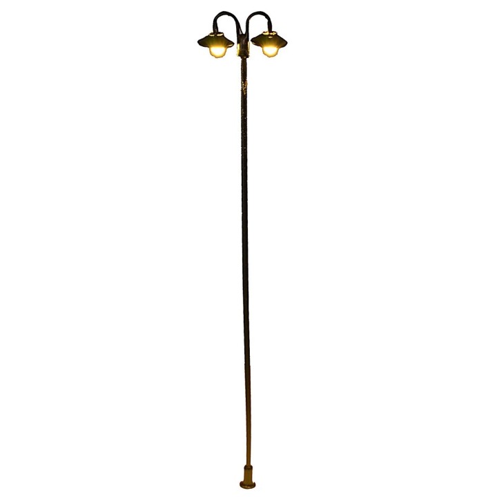 20 cm metal lamppost with two warm white 12V LED light points
