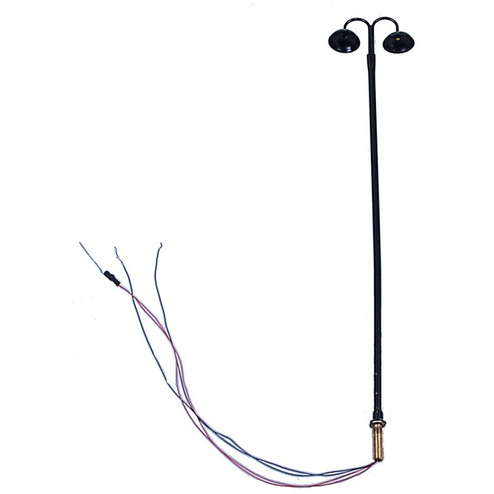 20 cm metal lamppost with two warm white 12V LED light points