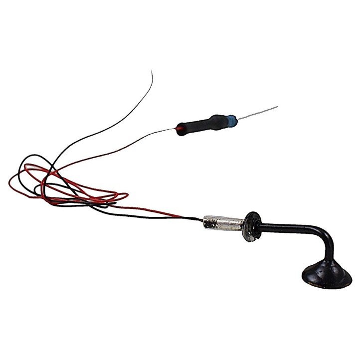 Lampione da campagna micro in metallo mini 1 cm con led 12V