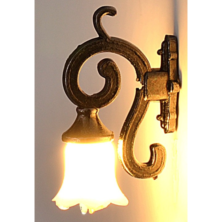 Farol de pared de metal de 1,3 cm con LED 12V luz cálida