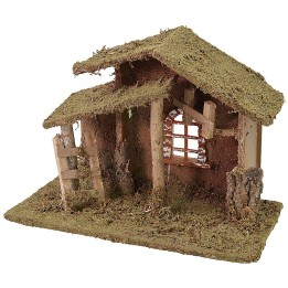 Cabaña con escalera y ventana cm 33x18x25 h