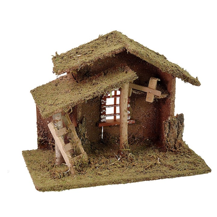 Capanna con scala e finestra cm 33x18x25 h