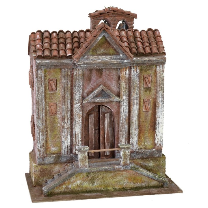 Iglesia con campanas y escalera doble de 34,5x20x22,5 cm de