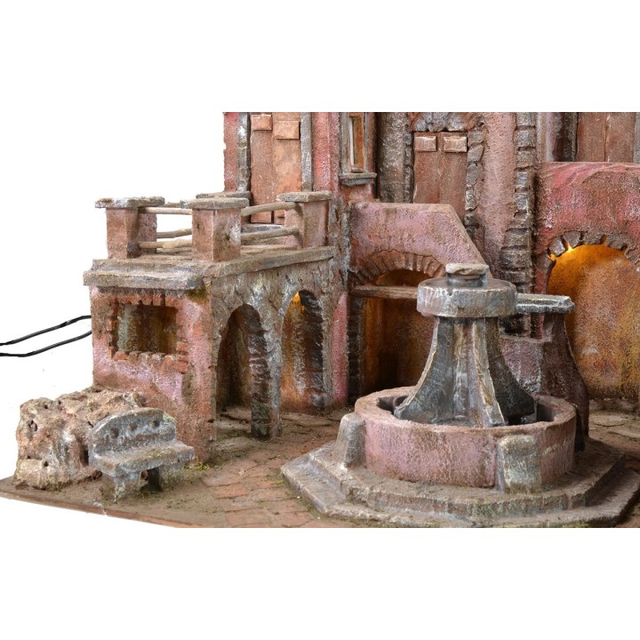 Piazza illuminata con fontana funzionante 60x50x45 per statue