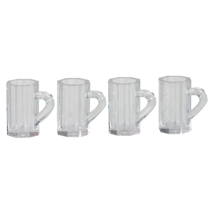 Set 4 boccali in vetro ø 1 cm