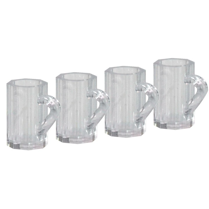 Set 4 boccali in vetro ø 1 cm