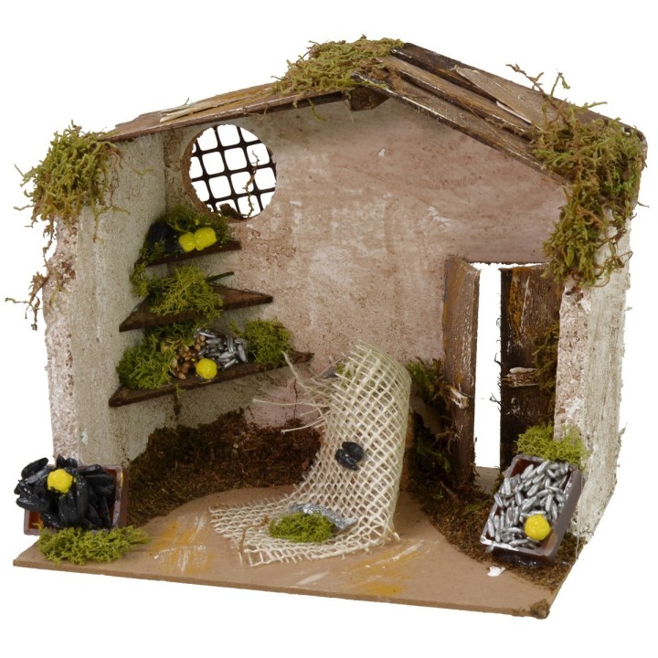 Bottega del pescivendolo cm 20x14x18 h