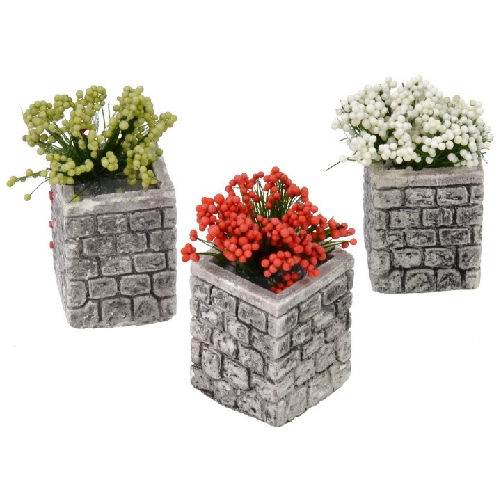 Vase of flowers in assorted colors cm 2,5x2,5x5 h.