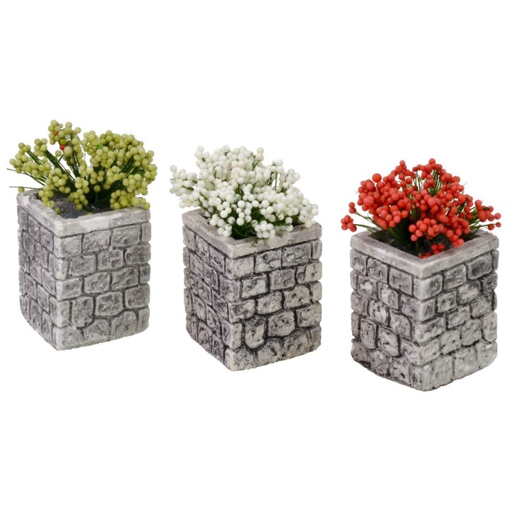 Vase of flowers in assorted colors cm 2,5x2,5x5 h.