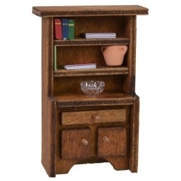Wooden sideboard with books and ornaments cm 6,8x2,8x10,2 h