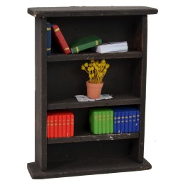 Credenza in resina con libri e fiori cm 9x3x12 h