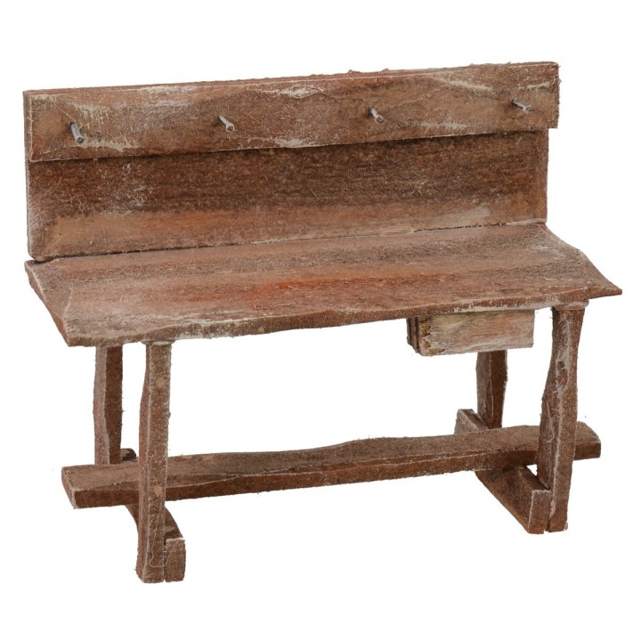 Wooden workbench with hooks 11.3x5x9 h