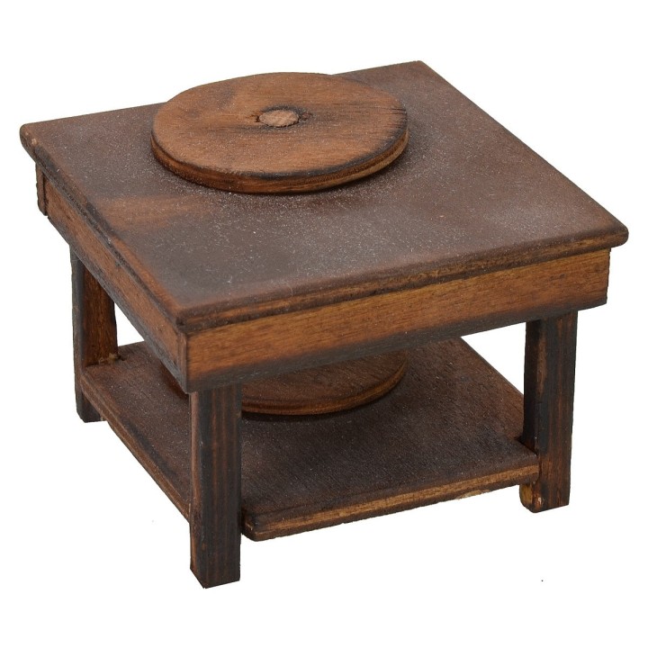 Mesa con torno para alfareros de 7x7x5 cm de altura para
