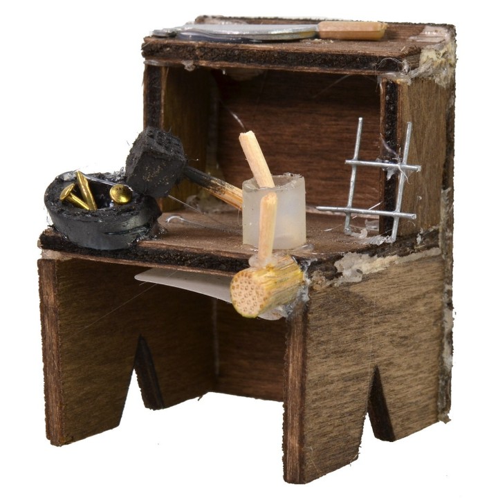 Banco da lavoro del falegname cm 4x4x5,5 h per statue da 6 h cm
