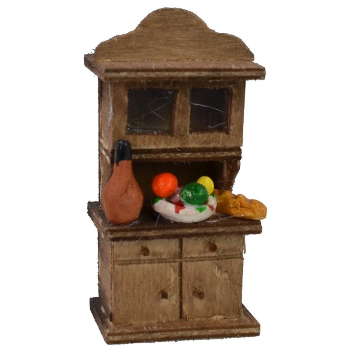 Wooden sideboard with showcase 3.7x2.5x7.5 cm h