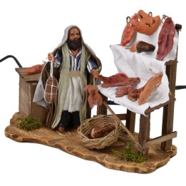 Vendedor de embutidos oriental 12 cm en movimiento cm