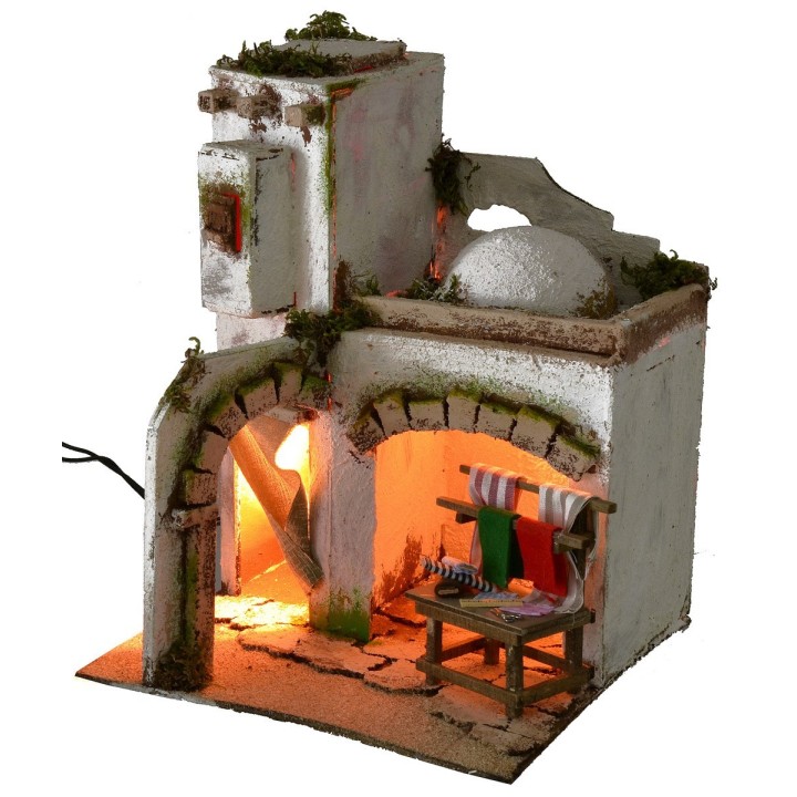 Illuminated Arab house with dressmaker's workshop cm 25x25x31,5