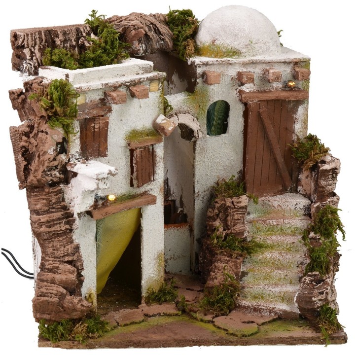 Illuminated Arab house with fountain cm 30x30x29,5 h