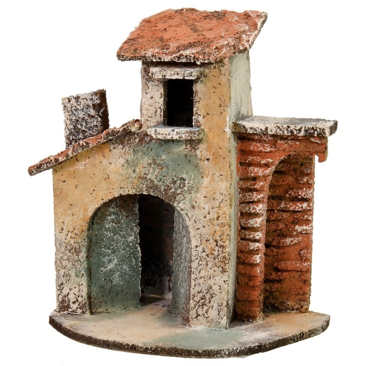 Casa singola con rudere di parete in mattoni cm 11x7x12,5 h