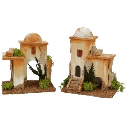 Pair of minarets with stairs and Arab arch cm 11x8x11.5 h for